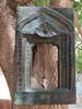 Rustic Green Jharokha Wall Decor: Carved Wooden Window Frame