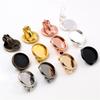 10mm 12mm 14-20mm 10pcs/lot Copper Ear Clips 8 Colors Plated ,Earrings Blank/Base,Fit 10-20mm Glass Cabochons,earring Setting