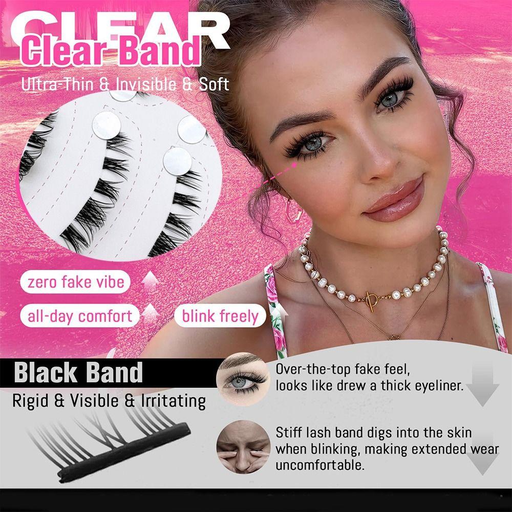 5-7MM Bottom Lashes Strip Clear Band Bottom Eyelashes Bottom Lash Clusters  Eyelash Extension