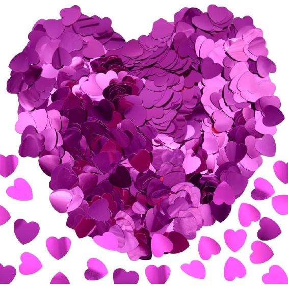 60g Love Heart Table Confetti 15mm Party Glitter Sequ Plastic Confetti Sprinkles Decorations for Wedding Festival Birthday (AX/Pink)