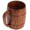 Wooden Beer Mug with Handle 300ml Prevent Scald Carved Drinkware Wood Drinking Cup for Tea Milk Beer Kitchen Home Bar
