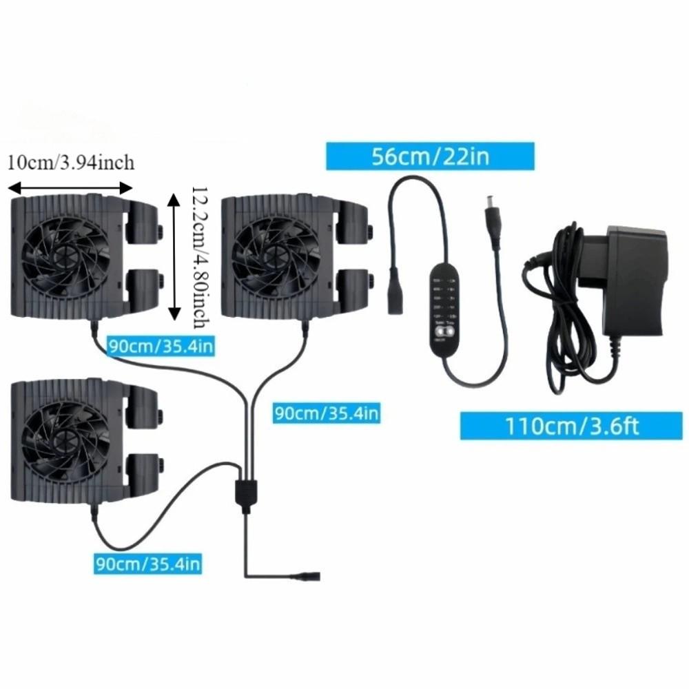 Adjustable Wind Speed Fish Tank Cooling Fan Wall Mounted Aquarium External Fan Shrimp Tank