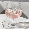 French Style High Footed Glass Frosted Juice Cup Highball Glass Red Wine Glass  Cafe