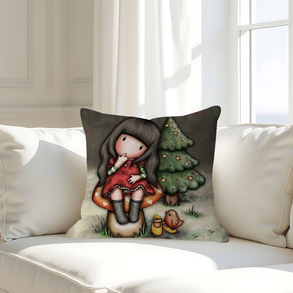 Cute G-Gorjusses S-Santoro Decorative Room Aesthetics Pillow Case Home Decor Bedroom Sofa Bed Couch Pillow Cover 45x45