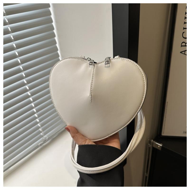 Cute Heart Shaped Crossbody Bag For Women Solid Color Pu Leather Shoulder Bag Able Personality Crossbody Bag