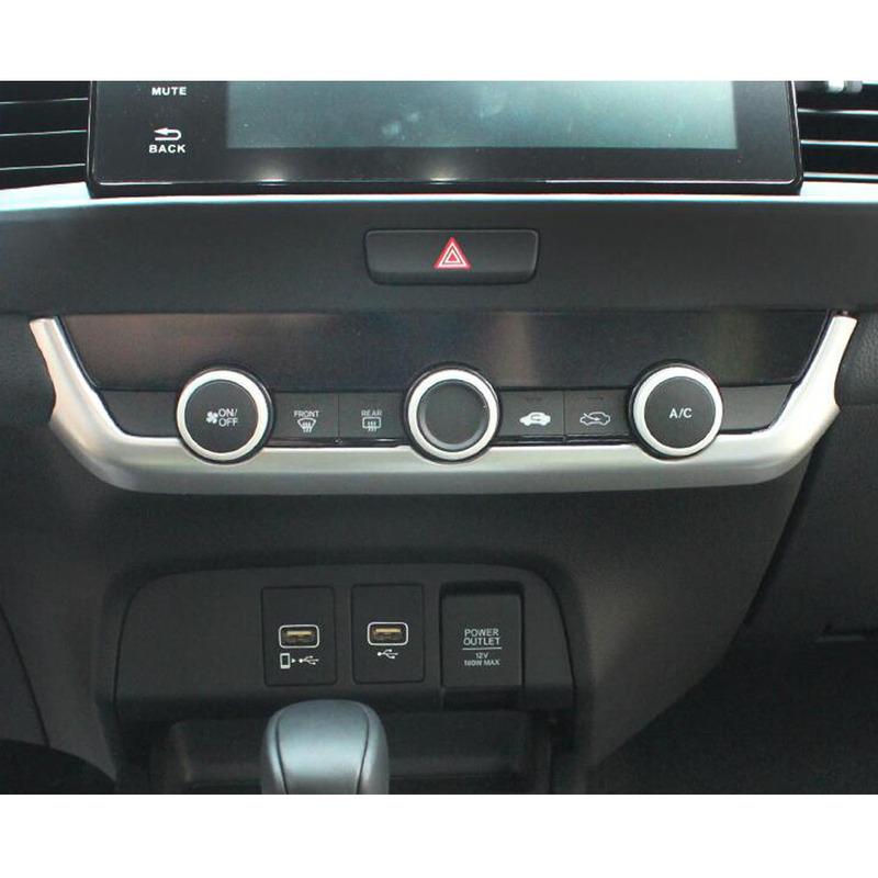 For Honda Fit Jazz     2024 Car Body Sticker ABS Console Temperature Air-condition Volume Switch Trim Frame 1PCs