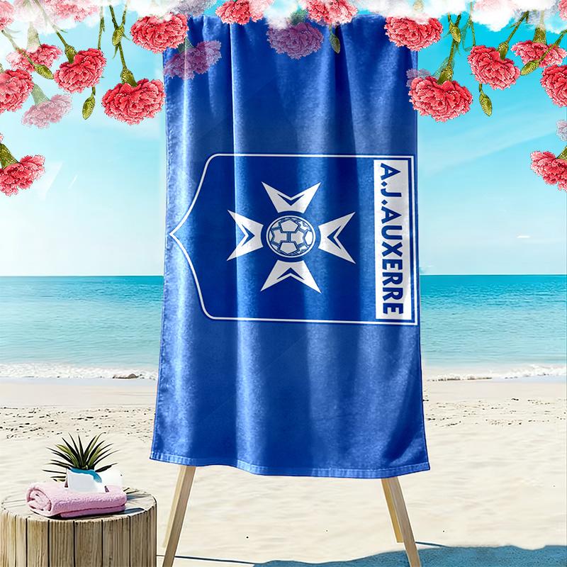 AJ Auxerre Print Beach Towel, Large Soft Quick Dry Towel for Beach Camping Swimming