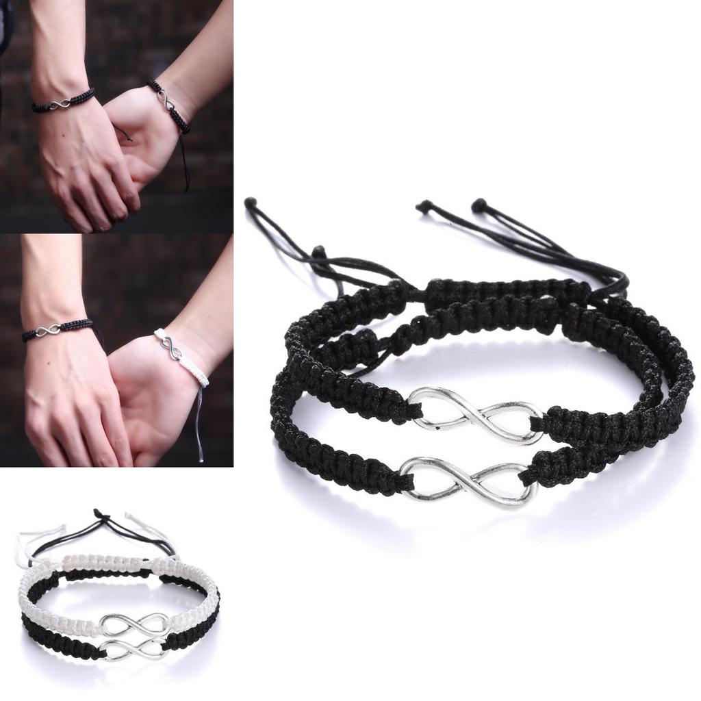 Bracelets Symbole Infini Faits Main Avec Design Tressé Réglable Pour Couples Et Cadeaux