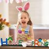 6pcs Cartoon Wooden Table Sign Easter  Eggs Table Centerpiece Sign Tabletop Crafts Decoration