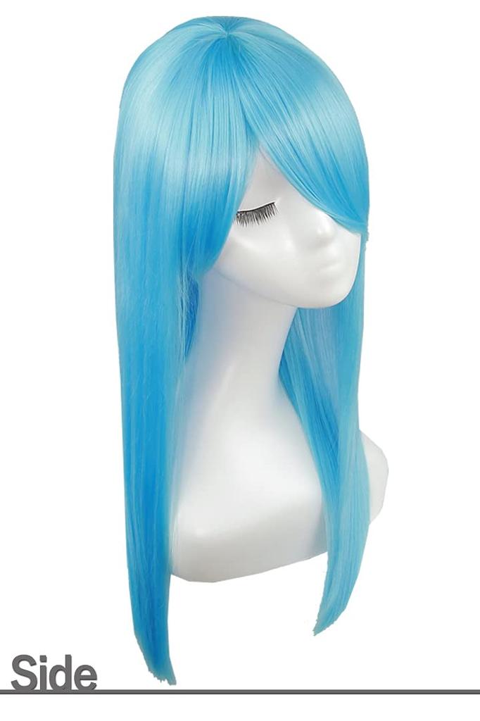 Fujitatsu Light Long Wig, Light Blue, Pastel Color, Heat Resistant, Aqua Blue (TF2513B) LML60-TF2513B