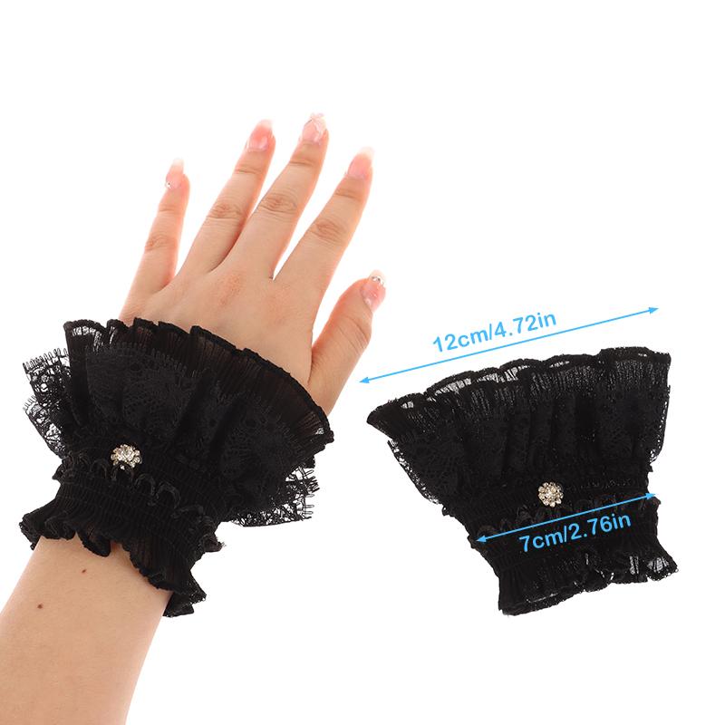 1Pair Nail Po Glove Nail Art Lace Fake Pleated Cuff Manicure Props