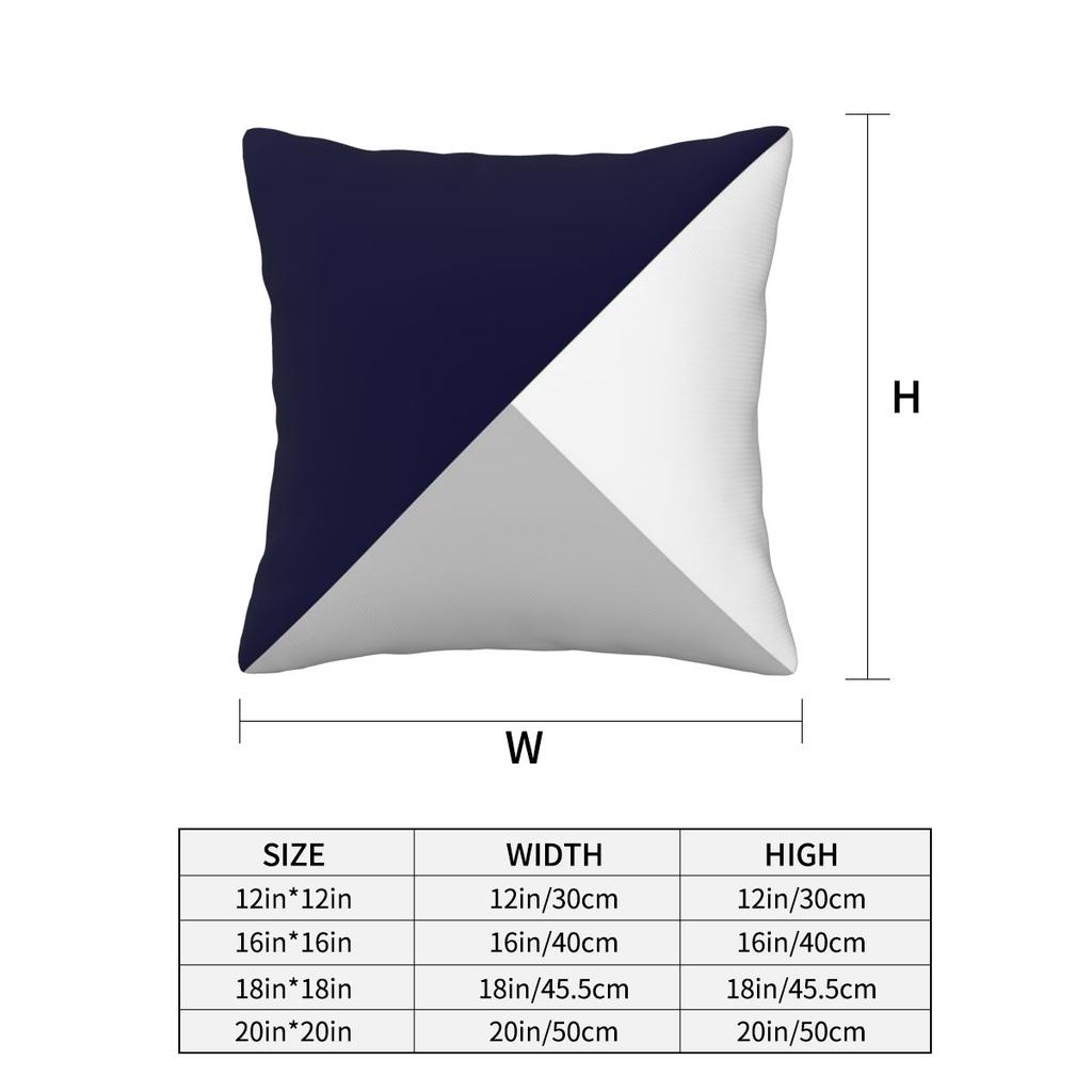 Tricolor Navy Blue Silver Gray And White Square Pillowcase Pillow Cover Cushion Zip Decorative Throw Pillow for Home Bedroom