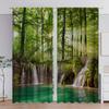 2PC Home Shulin Waterfall Curtains With Landscape Background And Pole Pocket Curtains, Kitchen, Coffee Shop, Living Room, Bacony