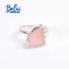 Baroque Gemstone Ring Handmade Natural Pink Opal Rough Gemstone Ring 925 Sterling Silver Fashion Lady Fine Jewelry