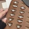 Exquisite Light Luxury Niche High-End Single Diamond Brushed Opening Ring Women'S Fashion Super Flash Diamond Ring