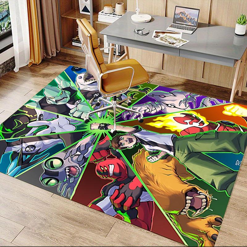 1pc Ben Alien Force Carpet for Playroom Bedroom Living Room Sofa Home Decor,kids Game Area Rug Non-slip Floor Mat Y73022