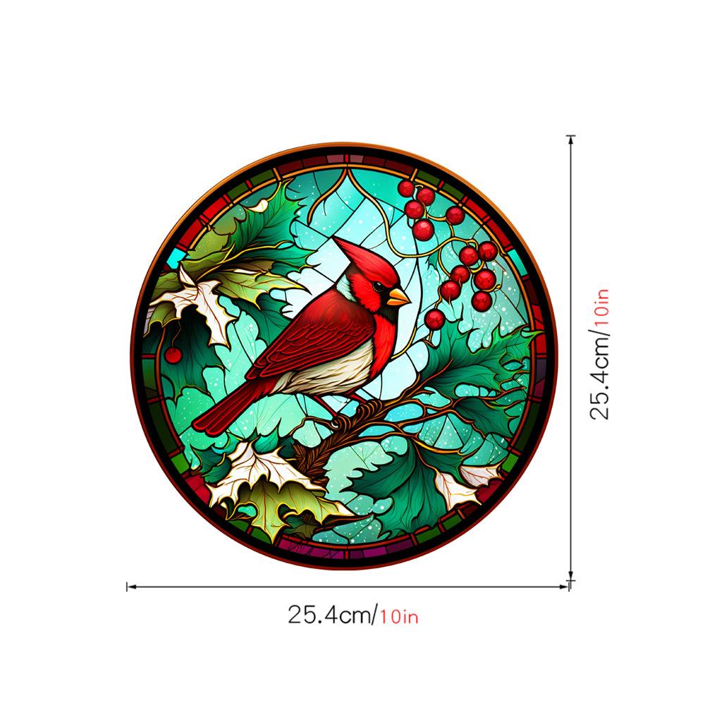 Retro Colorful Hummingbird Iris Window Glass Electrostatic Sticker Detachable Decorative Film Home Decoration