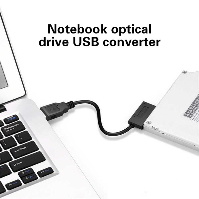 Pzzpss Usb 2.0 To Mini Sata Ii 7+6 13Pin Adapter Converter Cable For Laptop Cd/Dvd Rom Slimline Drive Converter Hdd Caddy