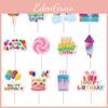 Birthday Cake Decorations With Paper Flags For Party Venue Setup Set Of 12