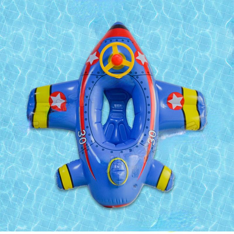 

Утолщенное креативное кольцо для плавания в виде самолета, надувное детское кольцо для сиденья на руль, кольцо для плавания, кольцо для детского сиденья 110*100CM синий