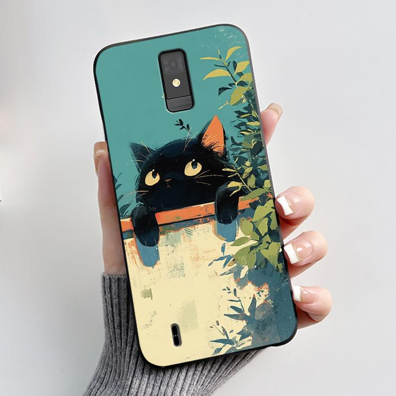 Cute Cartoon Case For ZTE Blade A32 Coque Capa Printing Shell Fundas BladeA32 Protective Cover Soft Silicone Black Casing Covers