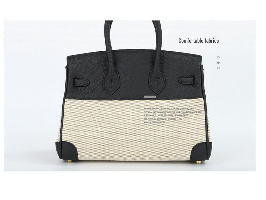 Borsa a tracolla da donna in tela platino e pelle patchwork