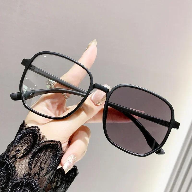 

Очки-хамелеоны с защитой от синего света, большая оправа, женские, мужские, солнцезащитные очки для близорукости, для улицы, модные, фотохромные очки для близорукости 0