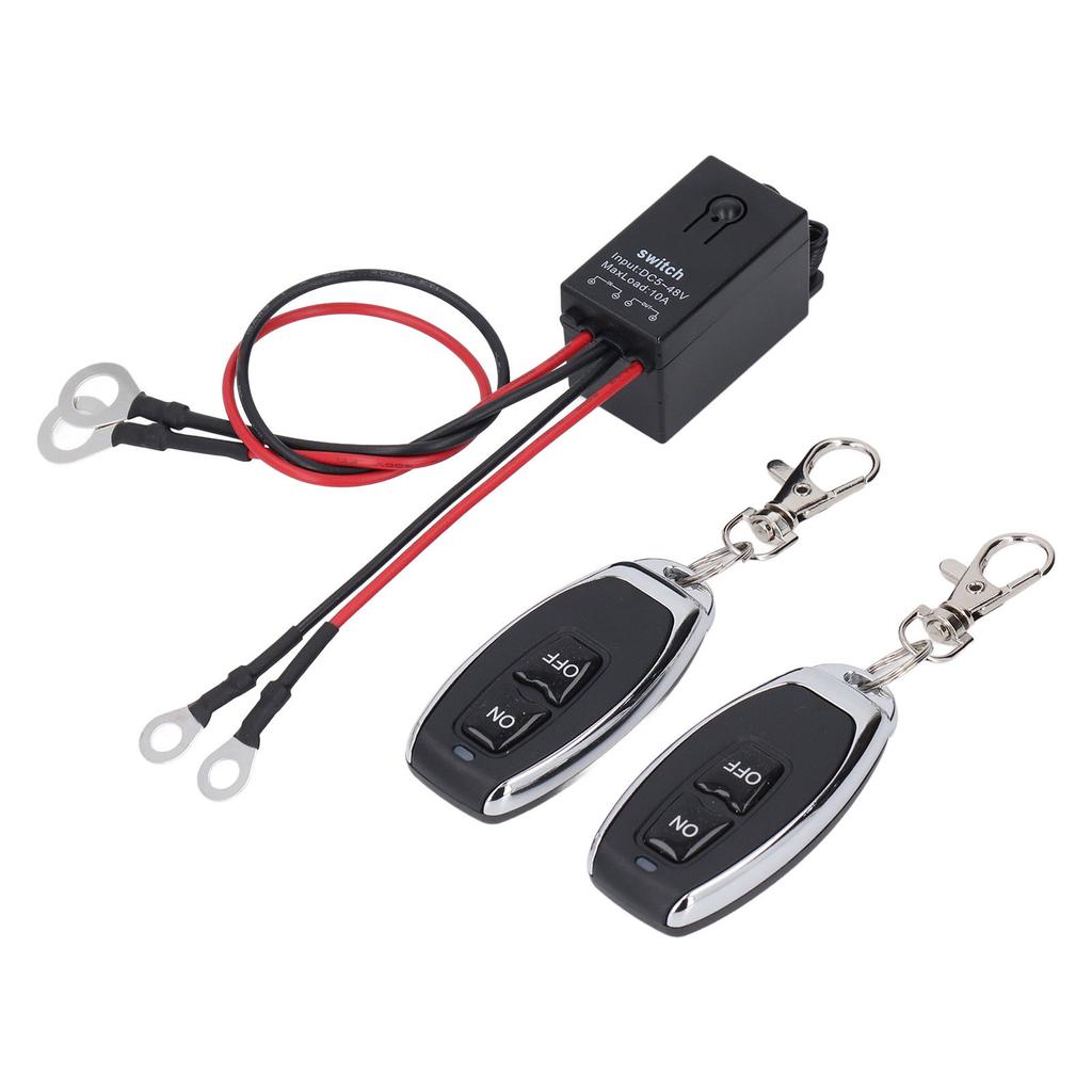 Power Relay Wireless Remote Control Relay 5-48V with 2 Controllers Manual Button for Industrial Car Electronics