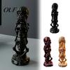Small Desk Ornament for Men Triple Stacked Skulls Figurine, Spooky See Hear Speak No Evil Skeleton Head Halloween Tabletop Centerpiece Statue,