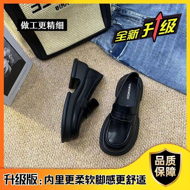Platform French Mary Jane small leather shoes women's summer British 2025 new thick heel gentle with skirt single shoes