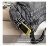 Women's Large Capacity Denim Crossbody Bag - Trendy Retro Shoulder Bag for Casual and Commute