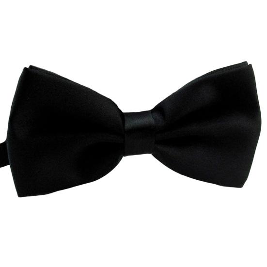 

Men Tie Bow Smooth Solid Color Adjustable Lightweight Korean Style Wedding Tie for Party Banquet Prom чёрный