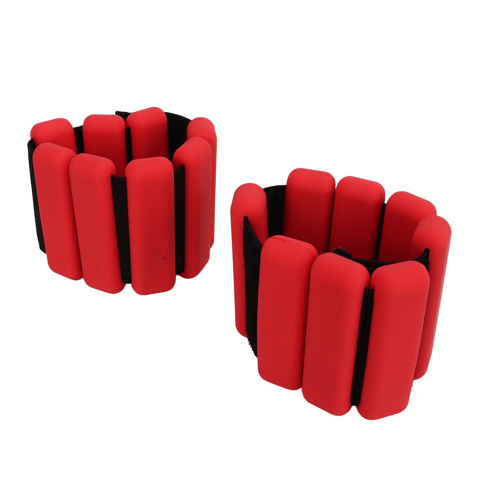 

2 шт. силиконовые браслеты с утяжелителями для запястья, спортивный браслет для бега, ремешок на запястье и лодыжку, красный