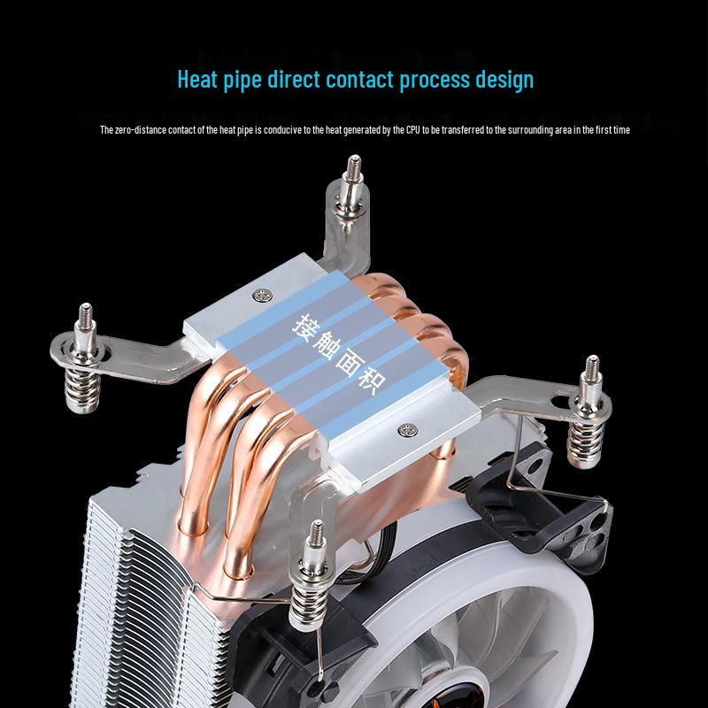 Silent CPU Cooler with 4 Copper Pipes, 9CM Fan for LGA1700 & Socket 115X/1366, 4-Pin Temperature Control