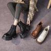 The first layer of cowhide Martin boots for women in the autumn and winter of 2025, the new retro lace-up leather thick-soled muffin leather boots for