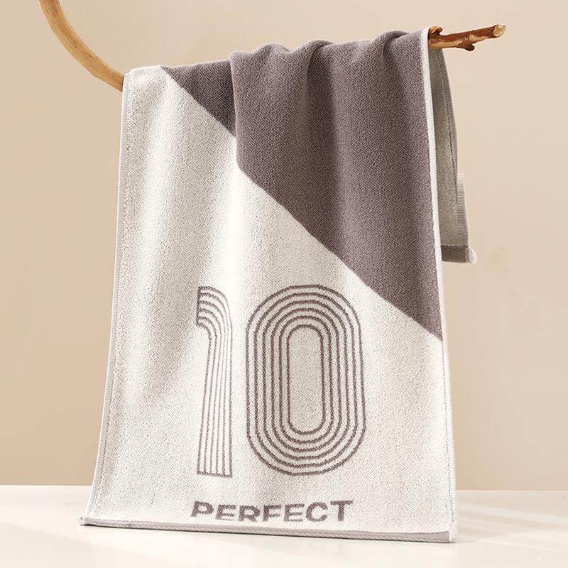 Thick, Absorbent Striped Cotton Face Towel - Soft Yarn-Dyed Design for Adults