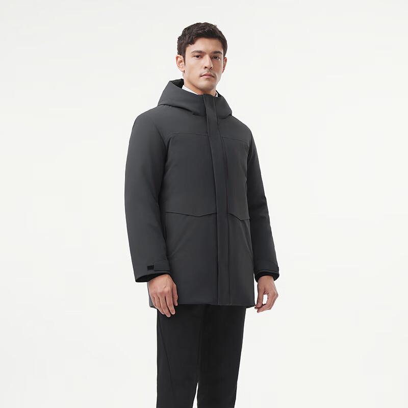 Tanboer Men's Hooded Goose Down Jacket with Removable Liner