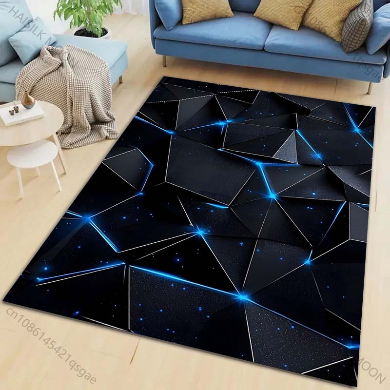 1PC 3D Abstract Polygons Art Carpet for Living Room Bedroom Sofa Home Decor Rus Non-slip Floor Mat Luxury Gift Multiple Sizes