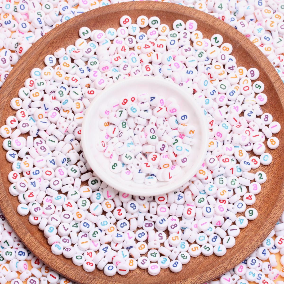 

500 г около 3840 шт. смешанный номер 7 мм ювелирные аксессуары DIY акриловые бусины-разделители для ожерелья браслета свободные бусины разноцветный