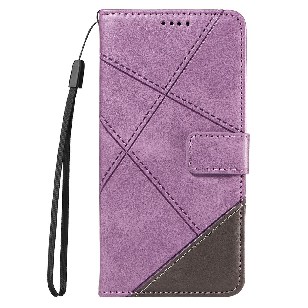For Samsung Galaxy A17 5G/A17 4G/A26 5G/A16 5G/A16 4G Case Leather Geometric Line Wallet Phone Cover with Wrist Strap