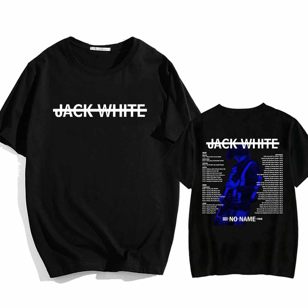 

Футболка No Name Tour 2024-2025 с принтом певца Джека Уайта, футболки унисекс из хлопка, высококачественная удобная футболка L