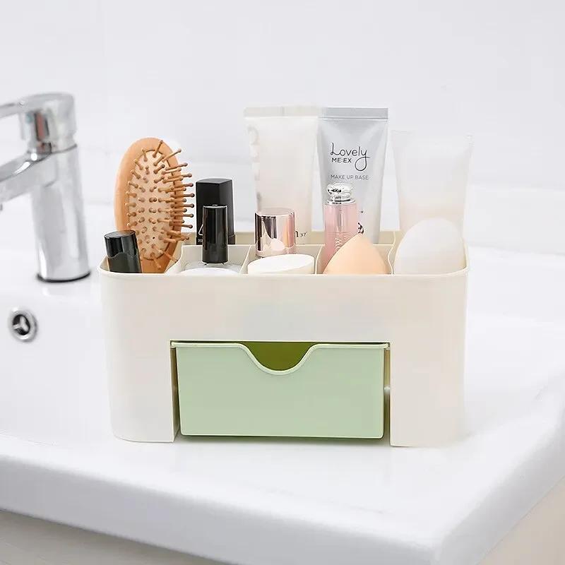 Jewelry and Cosmetics Storage Box, Drawer Style Plastic Office Desktop, Dressing Table, Lipstick Sorting Shelf