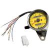 RiNan. Motorcycle Speedometer, Mechanical LED, 140km/h, Universal, Silver X Yellow