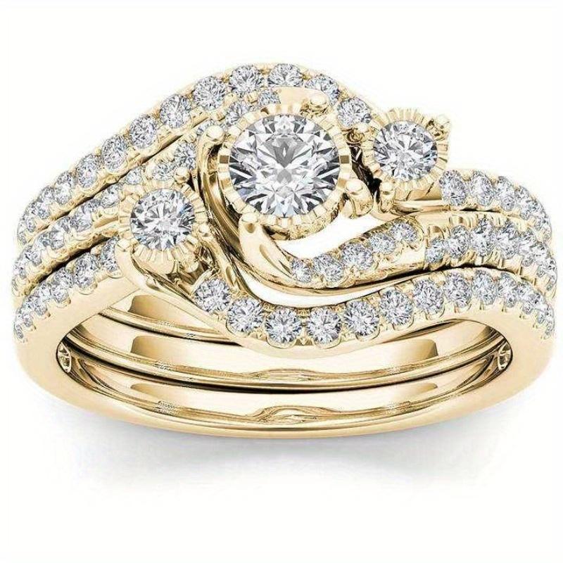 Colorful twist-embellished ring set, suitable for Valentine's Day and Christmas, dazzling, sweet holiday exclusive gift