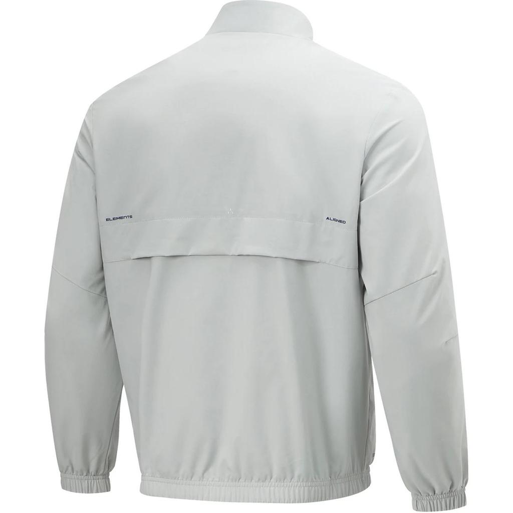 Li Ning Fitness Series Solid Color Zip-Up Stand Collar Comfortable Breathable Sports Jacket Men Jacket Mist-Gray AJDU003-3