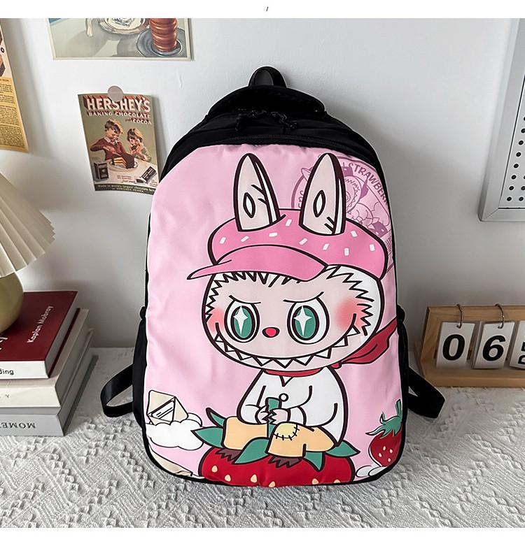 

Versatile Labubu Fashionable Backpack For Unisex Students Perfect For School With Comfortable Arch Shoulder Straps розовый