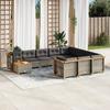 VidaXL Garden Lounge Set 11 Pcs with Grey Cushions Wicker 3262056