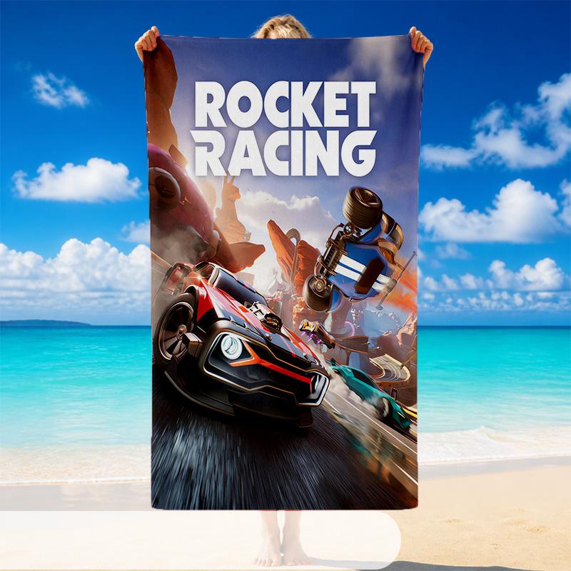 Quick Dry Beach Towel Rocket League Pattern, Lightweight Absorbent Towel for Pool Beach Vacation Use
