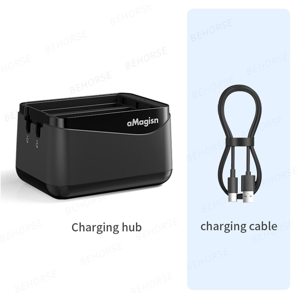 

Для Insta360 X5 Трехсторонний чехол для быстрой зарядки Зарядная станция Хаб для зарядки аккумуляторов Для аксессуаров для камеры Insta360 X5 чёрный