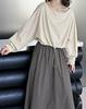 Ju Zhi 2024 Autumn Chic Slimming Irregular Drape Ribbon Shirt for Women 4533
